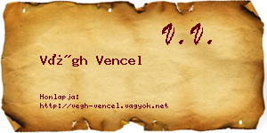 Végh Vencel névjegykártya